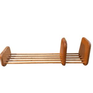 Levenger Perpetual Bookrack Expandable Telescopic Wood Book Holder Vintage MCM